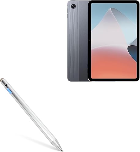 BoxWave Lápiz óptico compatible con Oppo Pad Air - AccuPoint Active Stylus, lápiz digital electrónico con punta ultra fina, color plateado metálico