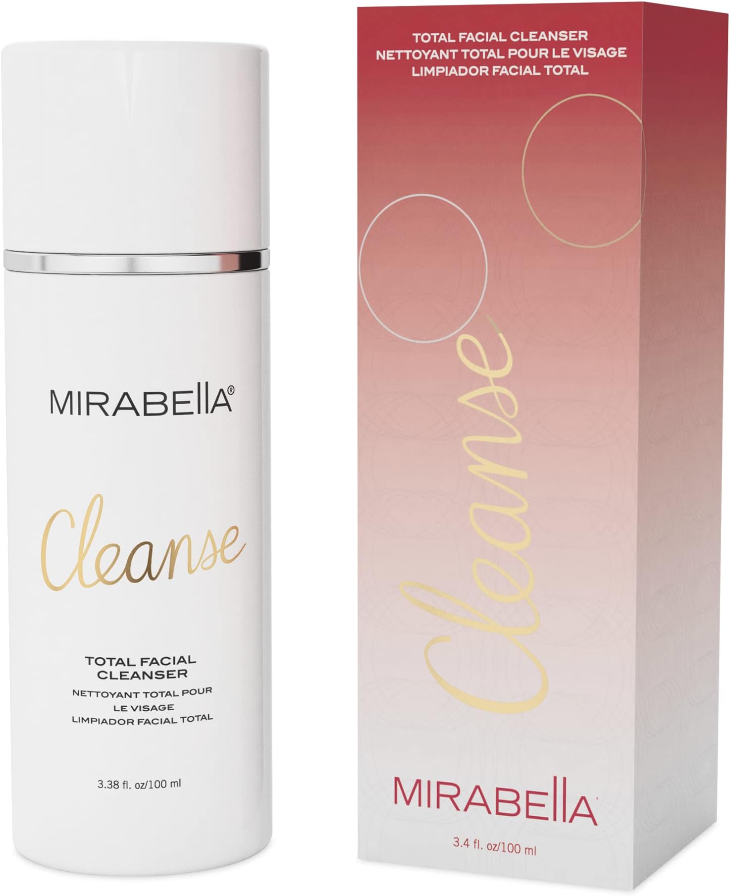 Mirabella Cleanse Total Facial Cleanser - Hydrating Gentle Cream Cleanser for All Skin Types - Face Cleanser & Makeup Remover - Face wash for Sensitive Skin & Oily Skin Formula