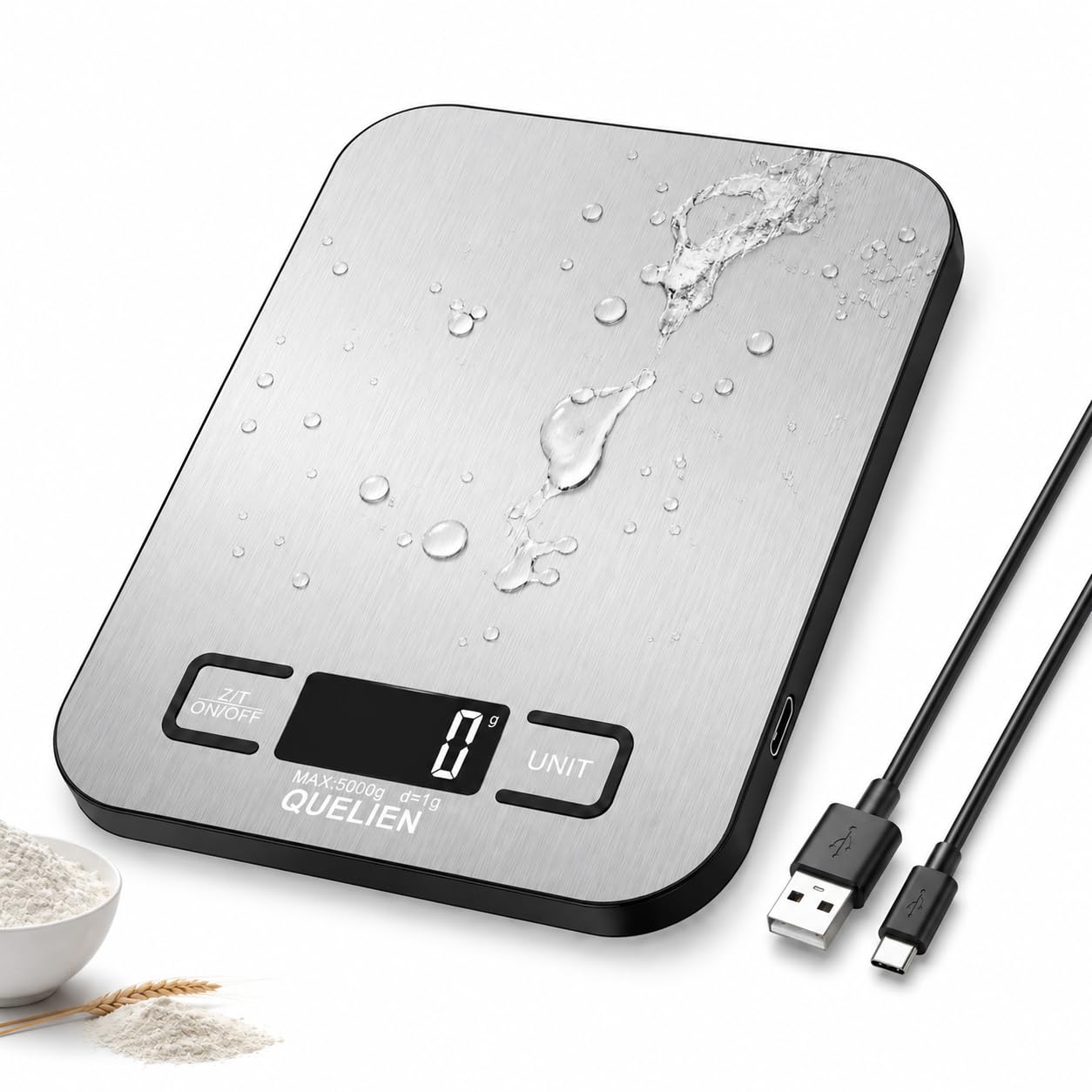 Digital Food Scales, 10kg/1g High Precision Food Scale With 6 Units & Tare, LCD Display, Compact Kitchen Scales Digital For Cooking, Baking, Battery Powered With 2 AAA Included Weighing Scales Kitchen