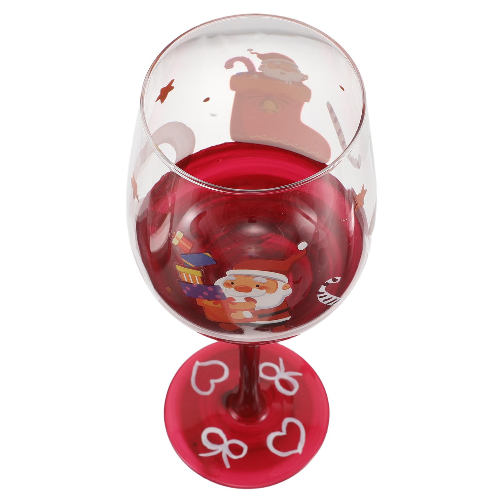 Copas de vino navideñas decorativas pintadas a mano para regalar a entusiastas