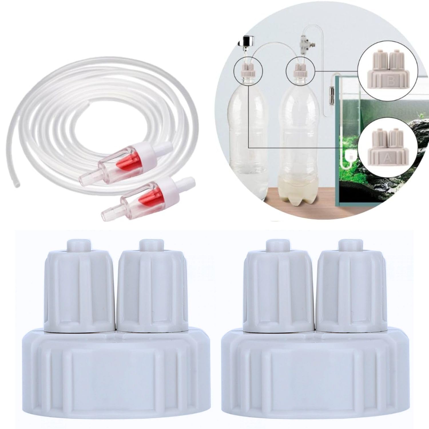 VAYINATO® Planted Aquarium DIY Co2 Generator Quick Twist Bottle Cap 2 Pcs | Suits All Water Bottles | Leakproof | with Free 2 Meter Co2 Tube and 2 Check Valve by Petzlifeworld (B0CDVBM27Z) Amazon Price History, Amazon Price Tracker