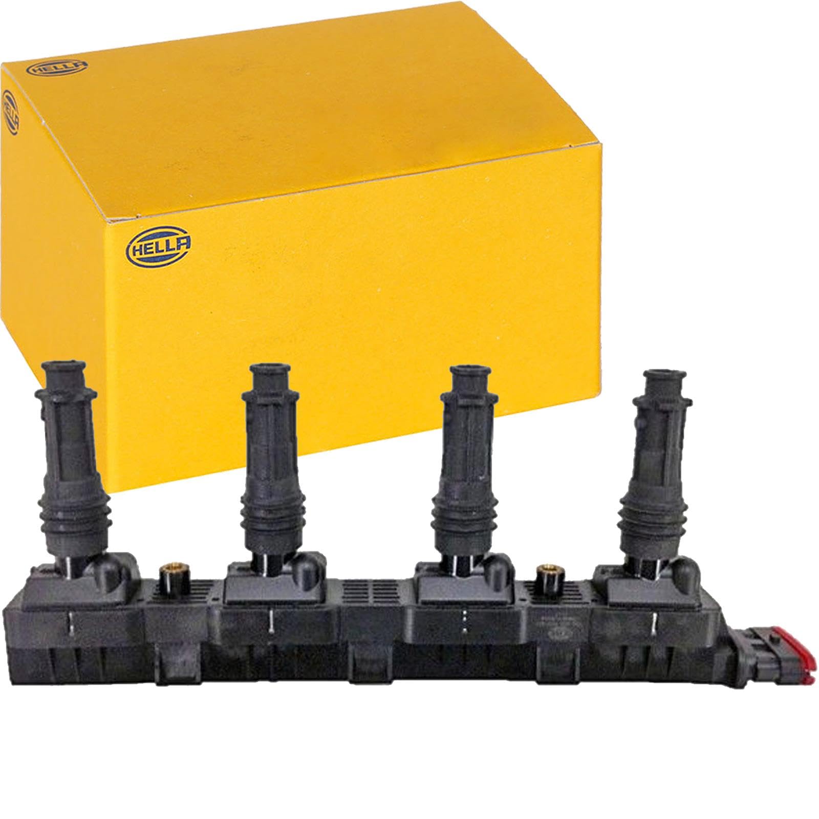 HELLA 5DA 358 000-201 Ignition Coil - 6-pin connector - incl. spark plug connector - Bolted