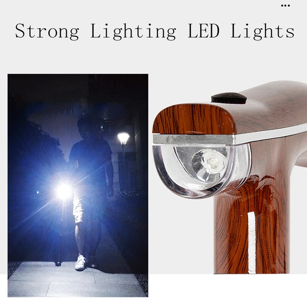 Bastón con Alarma Inteligente para Hombres y Mujeres, Bastones telescópicos y Ajustables para Personas Mayores, con luz LED, un bastón para Dos propósitos, Ligero y Estable