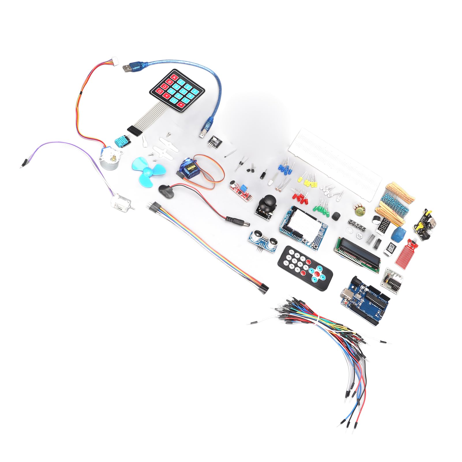 R3 Kit Completo de Aprendizaje de Componentes Electrónicos de Bricolaje, Sensores y Módulos Versátiles para Principiantes en Robótica, Materiales de Primera Calidad, Fácil Operación para