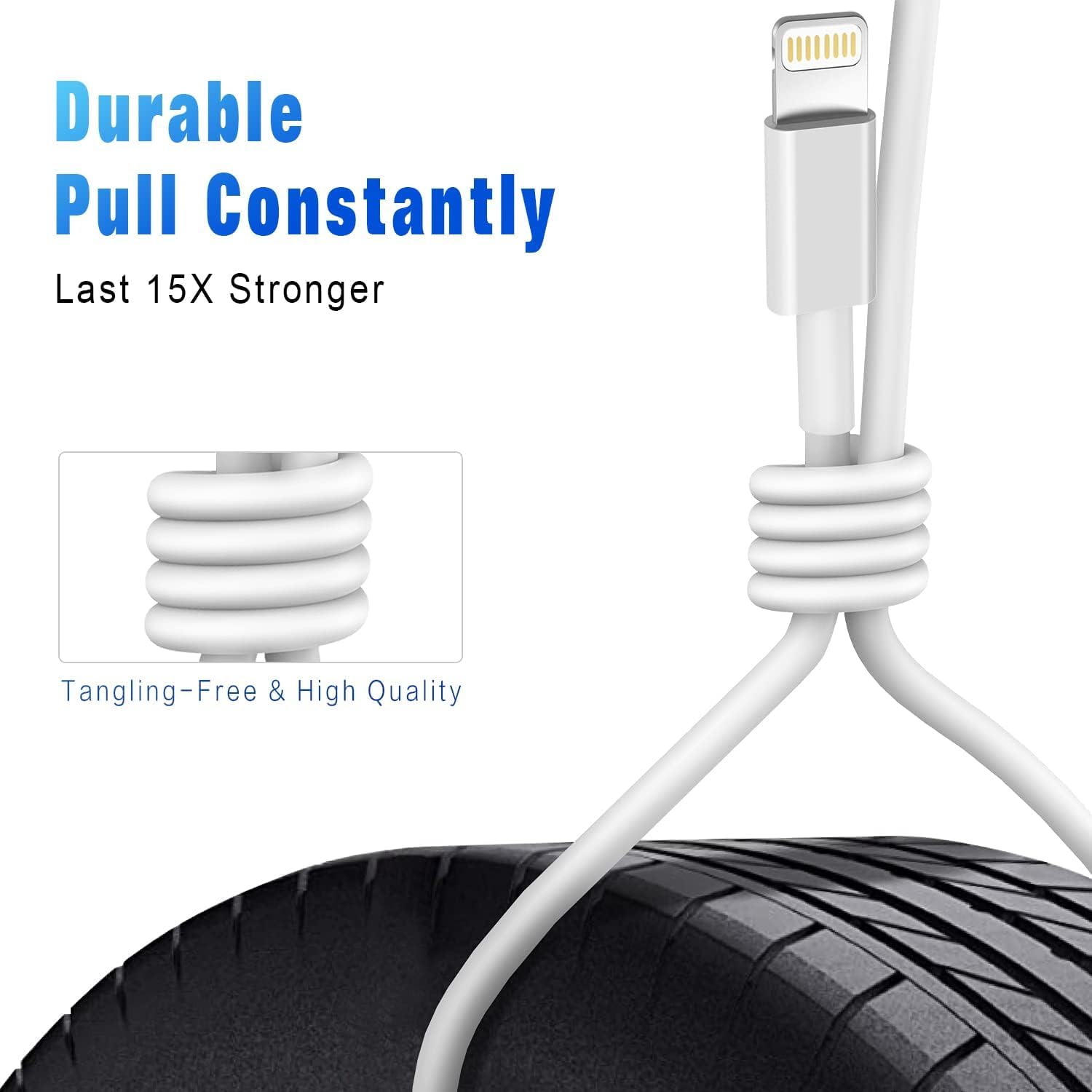 Homemo Iphone Compatible lightning to USB Fast Charging cable — Amazon image 4