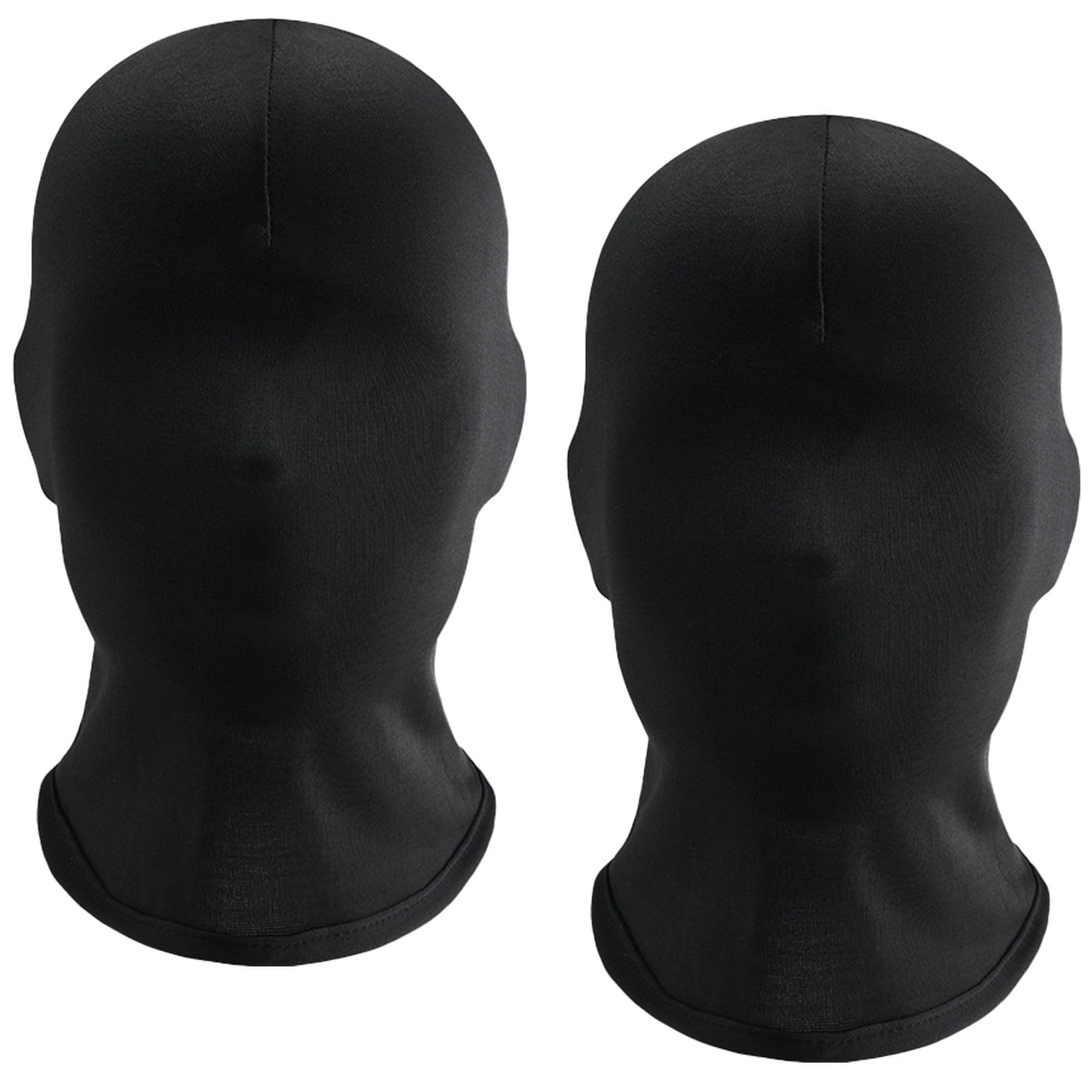 Zoonvii 2 Piezas Máscara Facial Completa de Halloween, Sin Rostro Negra, Unisex para Carnaval y Fiesta de Disfraces