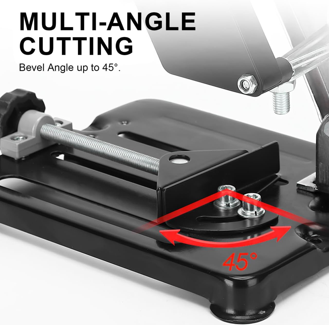 Operitacx Angle Grinder Stand, 45 Degree Clamp Grinding Machine Holder Bracket with Slide Handle Cast Iron Base - for 100/115/125mm Angle Mill, Perfect for Metal, Ceramic & Stone Work