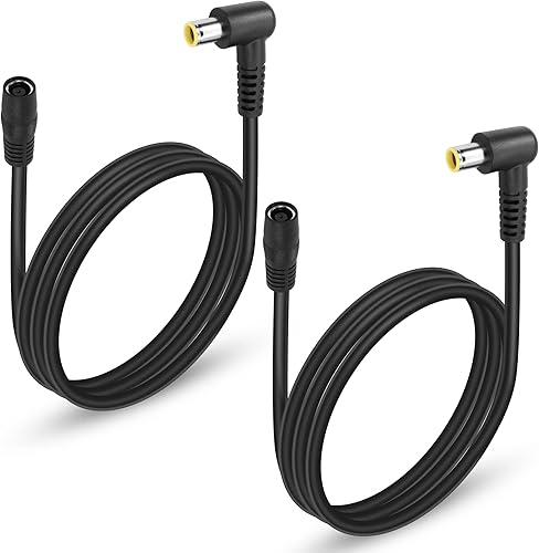 GINTOOYUN 2 cables de alimentación DC7909 de 14AWG DC7.0.354 inx0.035 in en ángulo recto 90 grados macho a CC 0.311 inx0.035 in hembra cable de