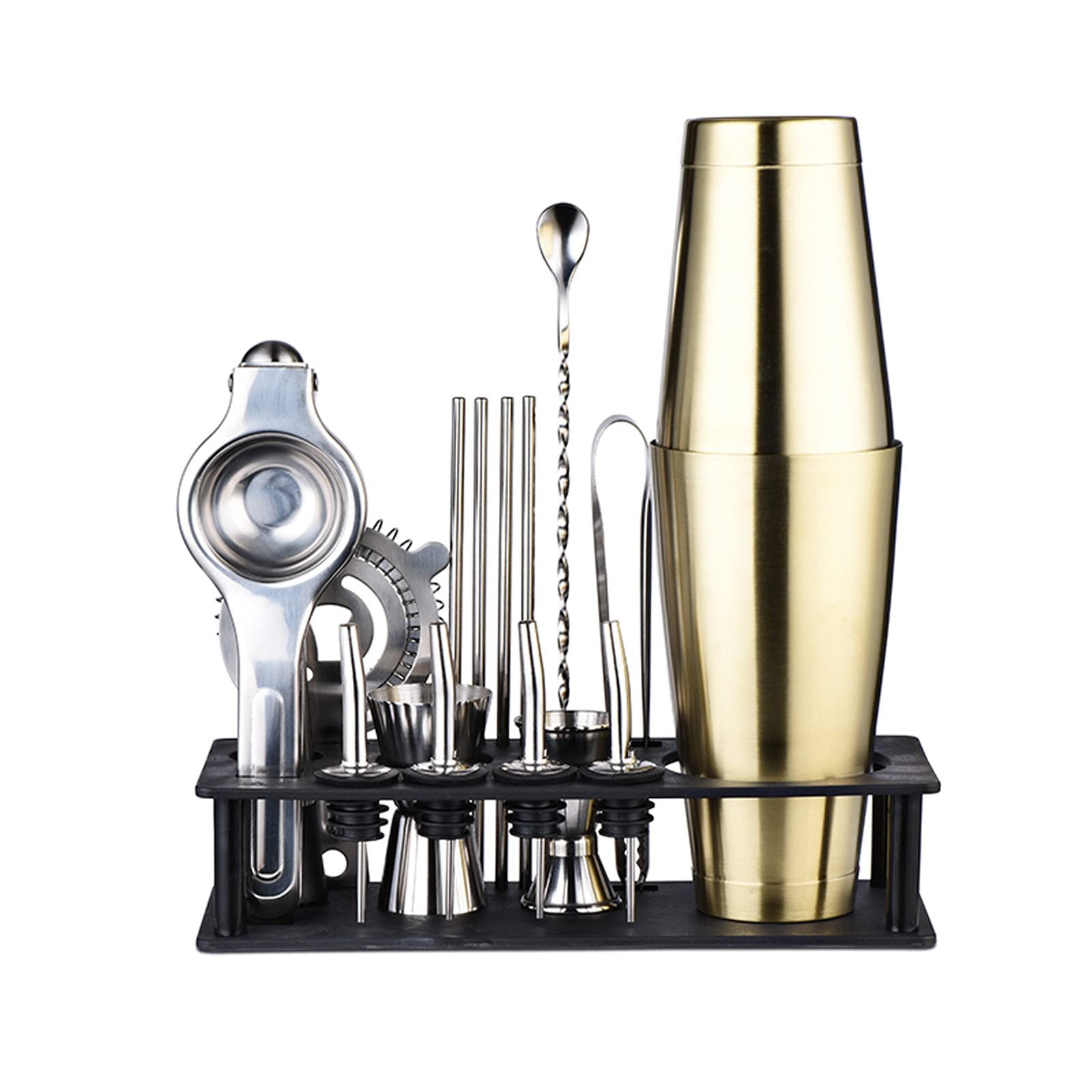 Shaker Cocktail Set de Shaker Cocktail de 17 pièces - Outils à Barres - Kit de Barman à Cocktail en Acier Inoxydable. Set à Cocktail (Color : D)