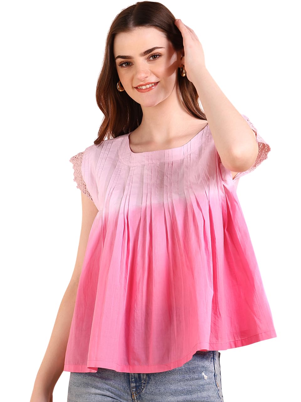 maaesa Vibrant Black Tie-Dye Everywhere Top in Soft Rayon-picture-10