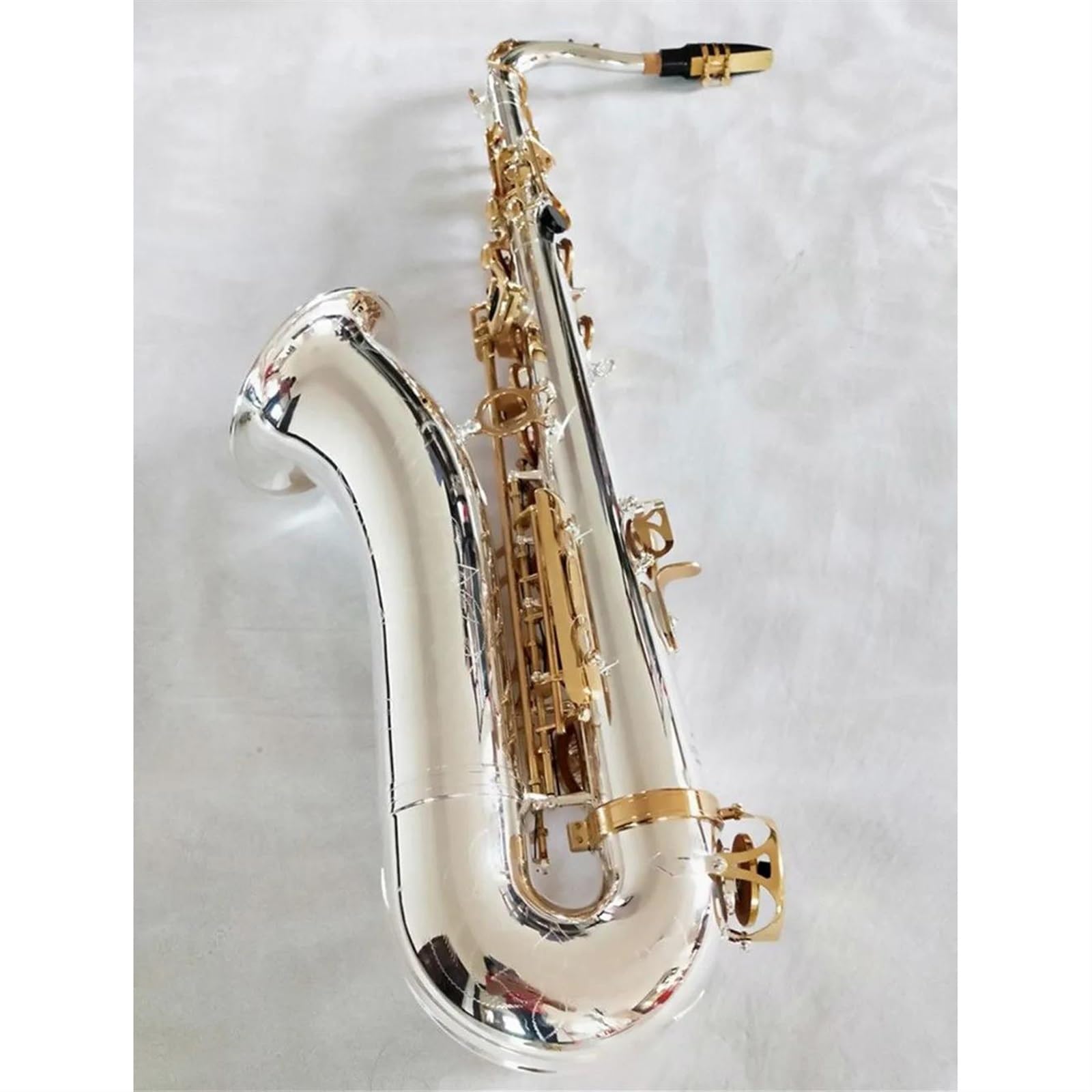Sassofono Tenore Placcato In Argento Con Chiave In Oro Professionale Super Play Sax Con Custodia