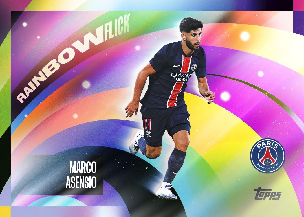 Topps Coffret équipe Paris Saint-Germain 2024/25 - 30 cartes par boîte, 1 autographe ou relique, 1 parallèle numéroté séquentiellement, 1 feuille statique