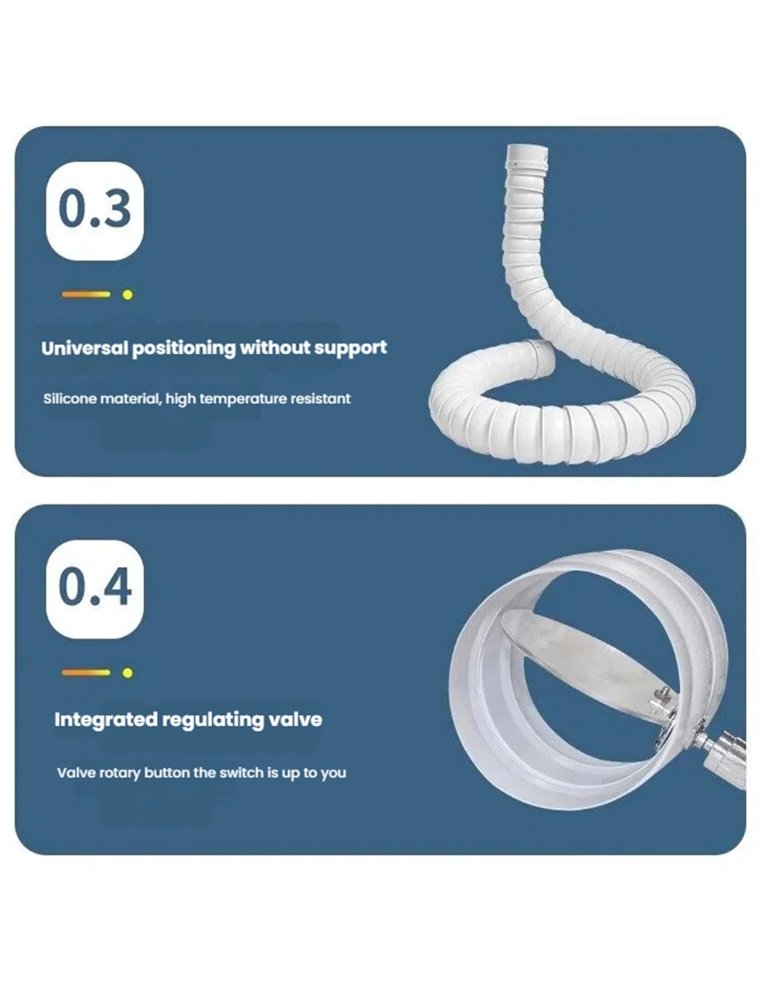 Brazo de extracción de Humos, Manguera Flexible Industrial, Brazo articulado de extracción de Humos, Tubo de ventilación para fábricas y talleres, 5 cm de diámetro, 100 cm de Longitud, Siste