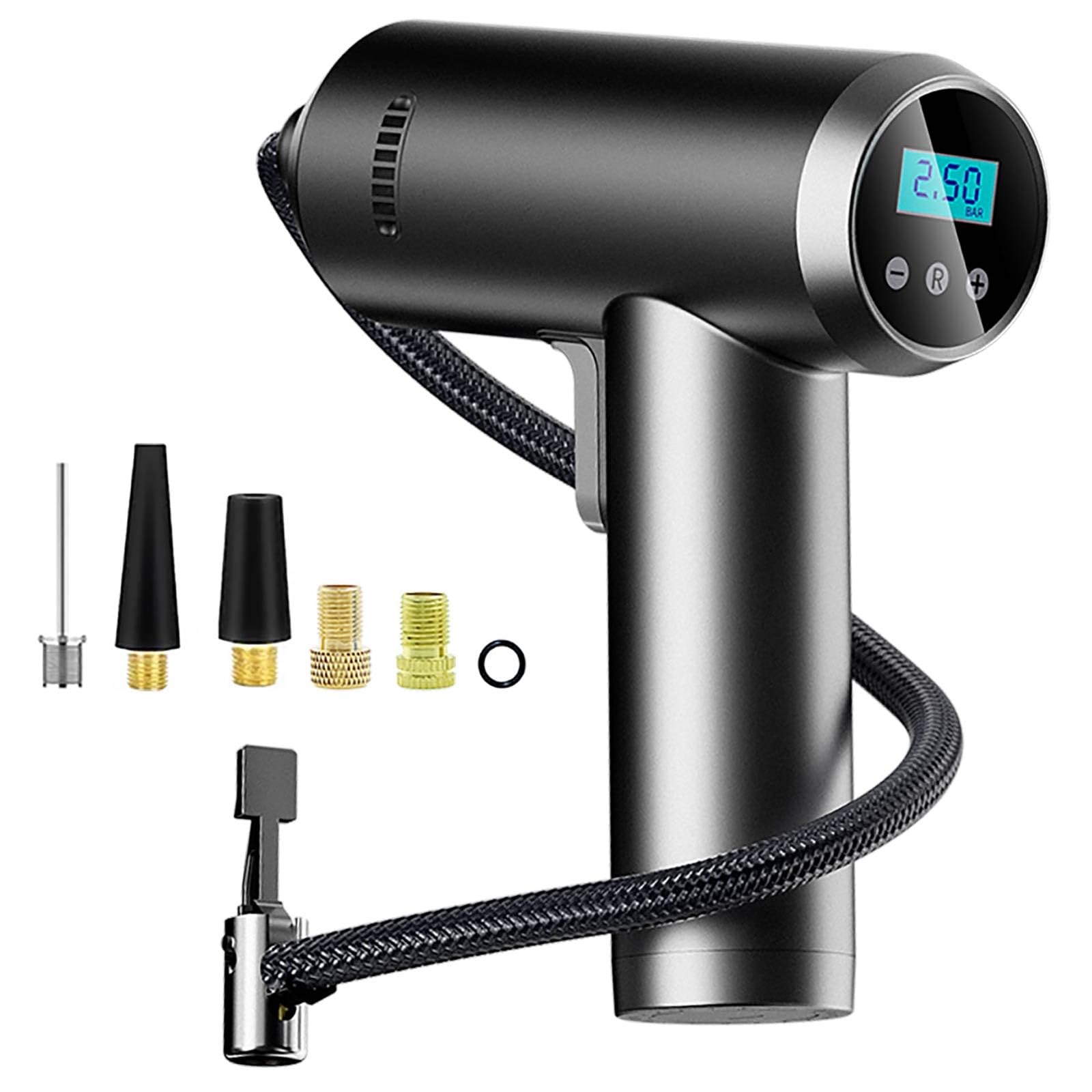 YAMTEN 150PSI Cordless Air Compressor & Tire Inflator, Portable Rechargeable Air Pump with Auto Shut-Off, LED Light & Digital Display for Cars, Bikes,