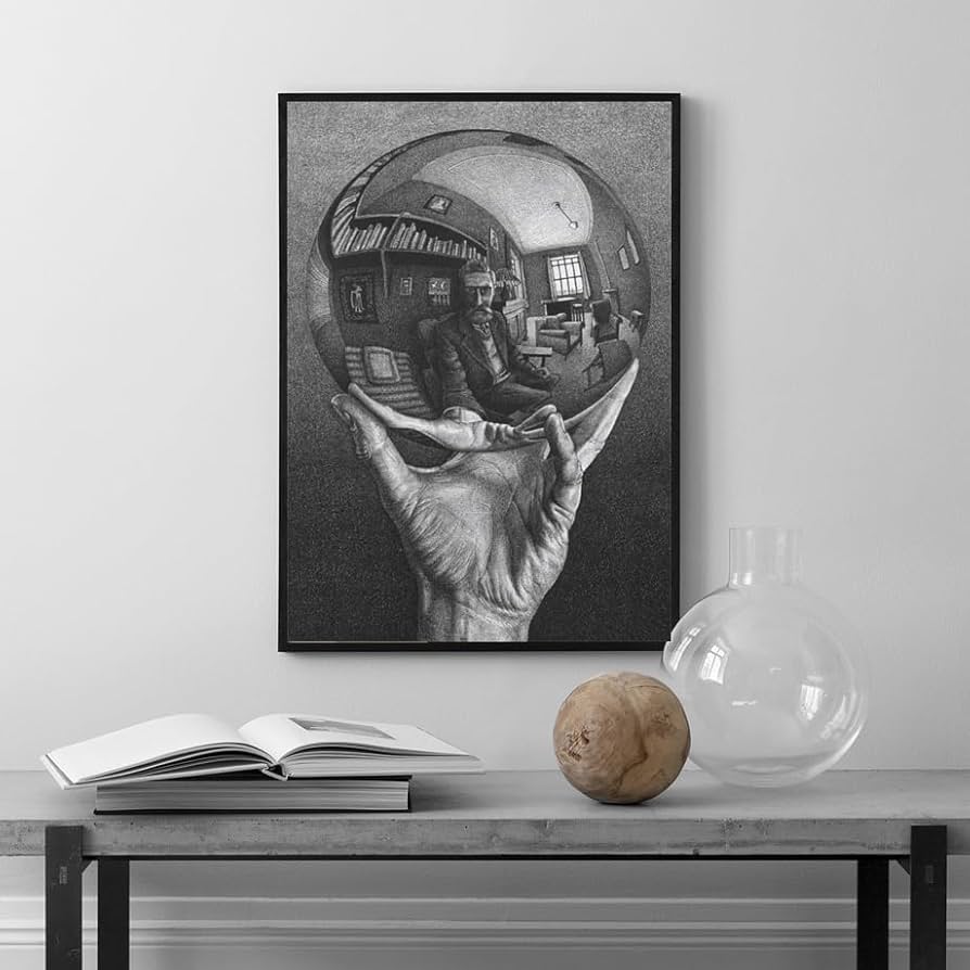 Amazon.co.jp: M.C.エッシャーポスター《球体反射の手》キャンバス Amazon.co.jp: M.C.エッシャーポスター《球体反射の手》キャンバス