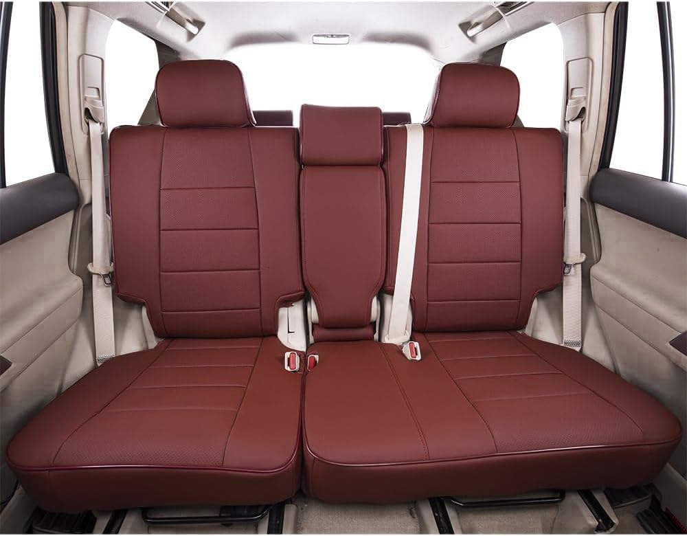 EKR Bronco Sport Seat Covers Custom Fit for Ford Bronco (Sport) 2021-2026 Big Bend & 2023-2026 Heritage,Leather Car Seat Cover Full Set for Trucks SUV,Faux Leather(Burgundy)