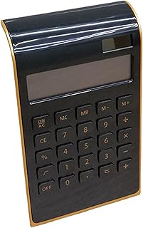 Calculadora de mesa de 10 dígitos com tela LCD grande e botão sensível, energia solar e bateria dupla, calculadoras portáteis para escritório, casa, material escolar, preto