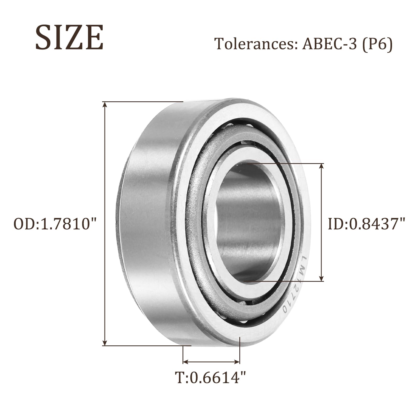 uxcell 2pcs LM12748/LM12710 Tapered Roller Bearing Cone and Cup, 0.8437