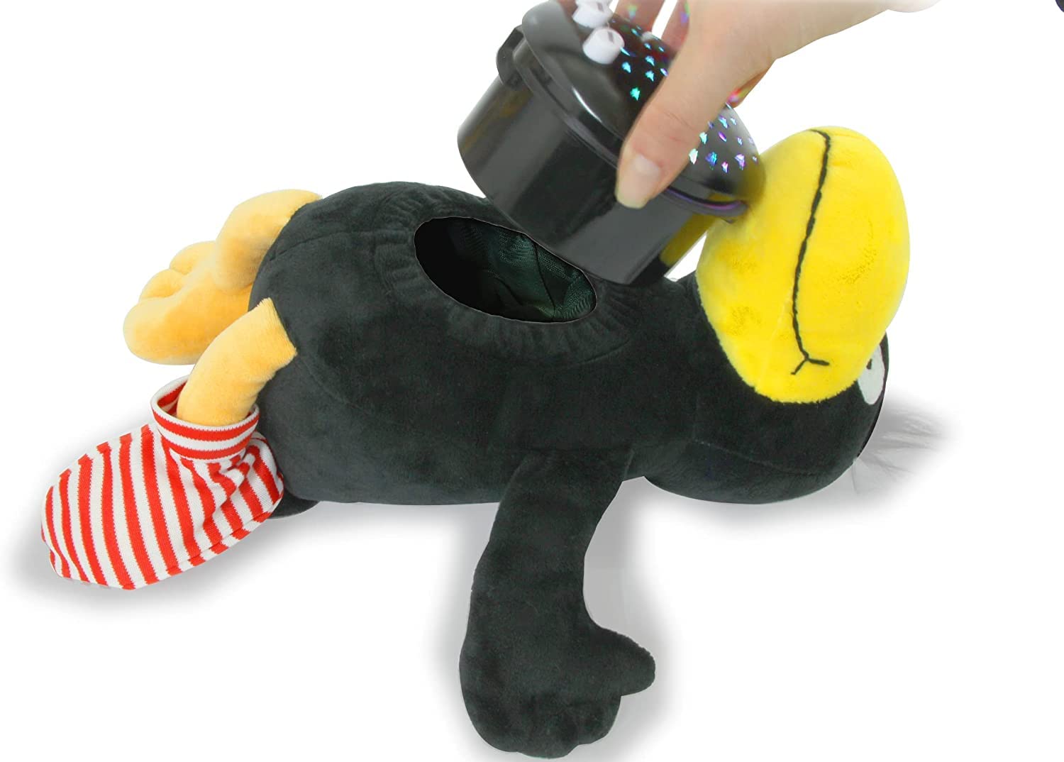 JAMARA Sternenlicht „Der kleine Rabe Socke“ - Sternenhimmel Projektion, Stern-/ Mondmuster, LED wechselnde Farben, beruhigende Melodien, Licht EIN/aus, Abschaltautomatik (Packung mit 2)