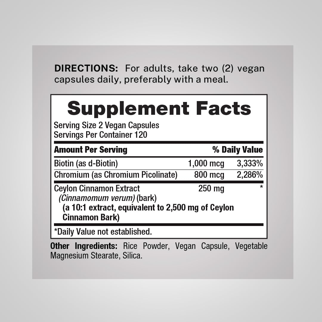 Piping Rock Super Ceylon Cinnamon Complex Capsules | 240 Powder Pills — Amazon image 2