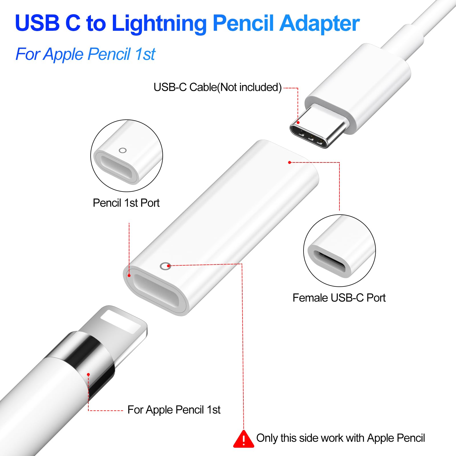 Amazon.com: APETOO for Apple Pencil Adapter USB-C to Pencil