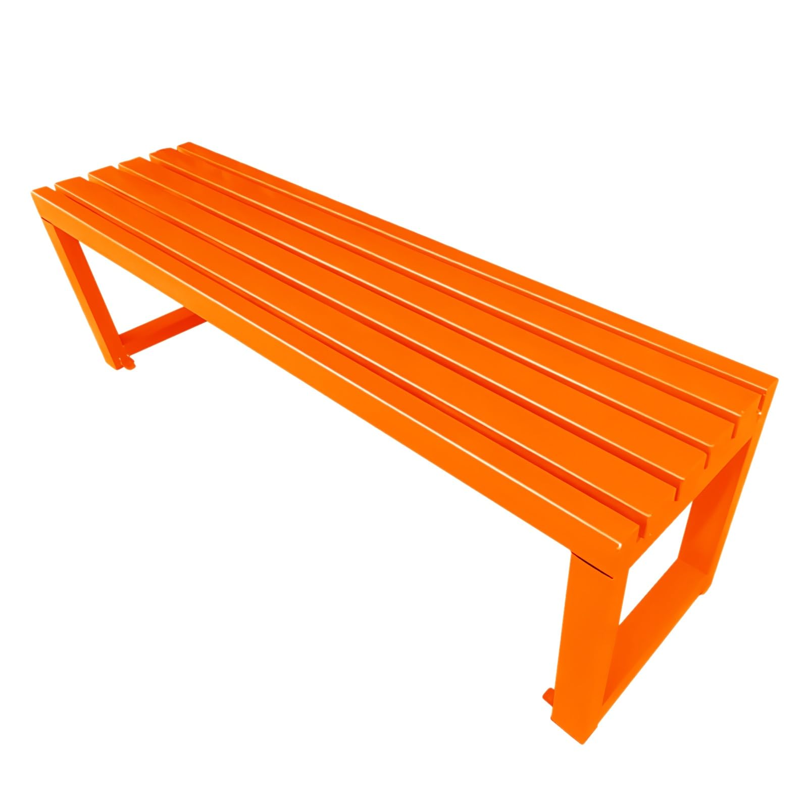 Panca da Esterno per 2-3 Adulti, 11 Colori, Panchina da Esterno in Ferro per Giardino, Patio, Portico, Ingresso,panchina da Giardino, capacità di 400 kg(Orange,150cm/59in)