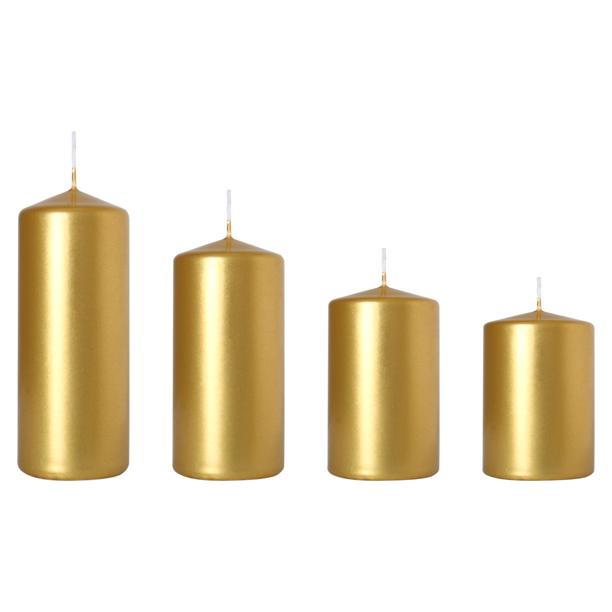 SolaDirect Set Of 4 Pillar CandlesSet Of 4 Votive CandlesDecorative Household CandlesLong Burning TimeAdventChristmas (Gold) from B&Q