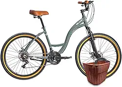 Kit Bicicleta BLITZ Aro 26 Cômodo Alumínio Urbana Sh 21V Freio a Disco + Cestinha e cadeado