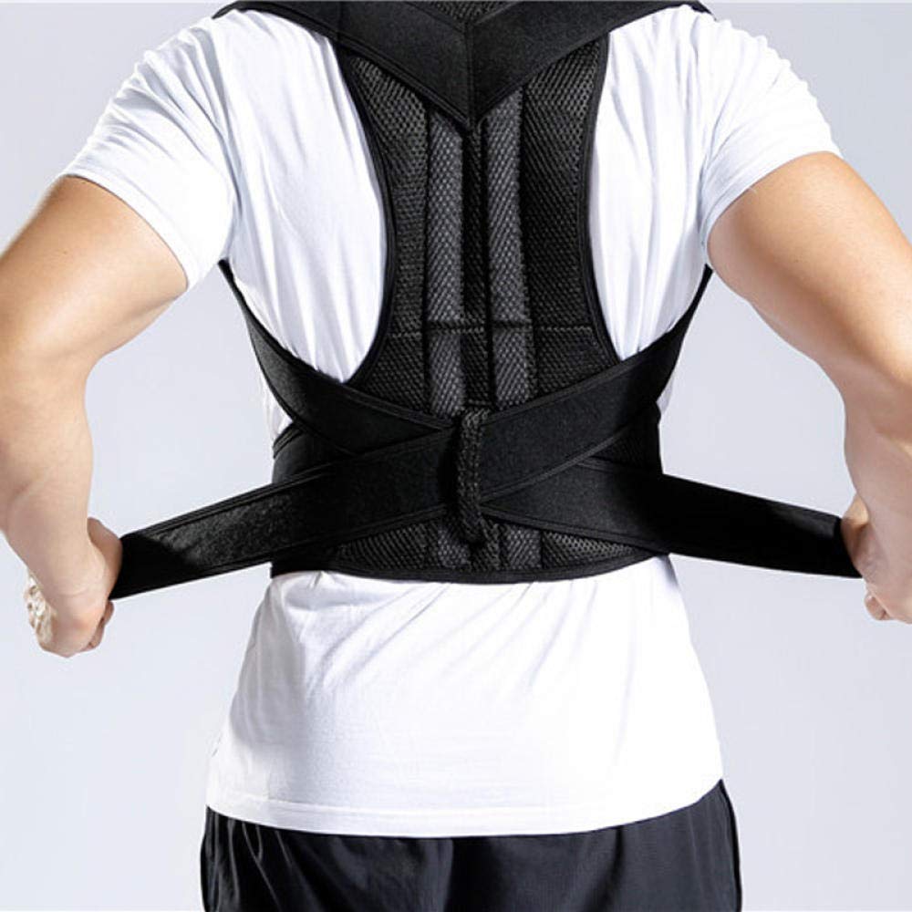 Regulowany pasek na ramię Korektor postawy na plecy Leczenie magnetyczne Pas podtrzymujący lędźwiowy Korektor postawy na ramię-black_extra Large Back Brace Pas podtrzymujący plecy dla mężczyzn