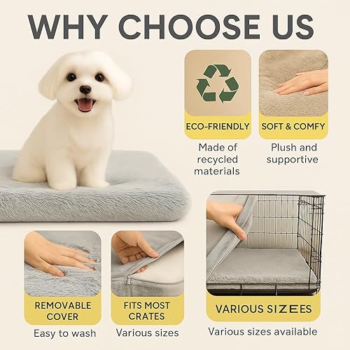 Miniatura 8 de Cama para perros (XL calidad premium, lavable y portátil, ecológica, varios tamaños, diseño elegante, funda extraíble, tamaño XL (39.37 x 23.62 x