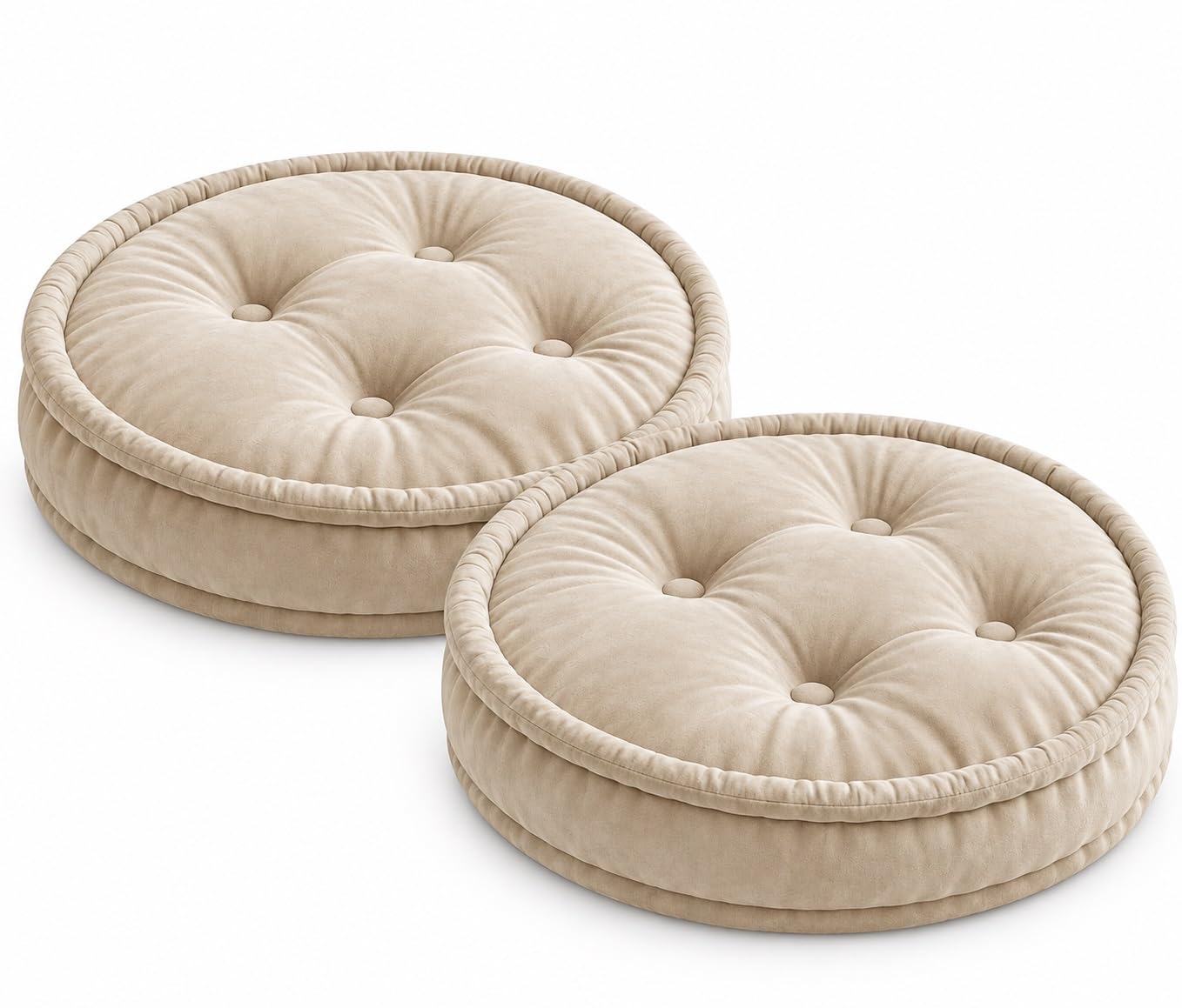 2-Pack Round Seat Cushions Outdoor Armchair Booster Cushion Four Buttons
