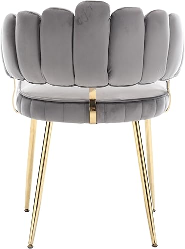 Miniatura 6 de MOONMISS Juego de 2 sillas de comedor de terciopelo, sillas decorativas modernas con respaldo irregular, silla auxiliar tapizada con patas de metal