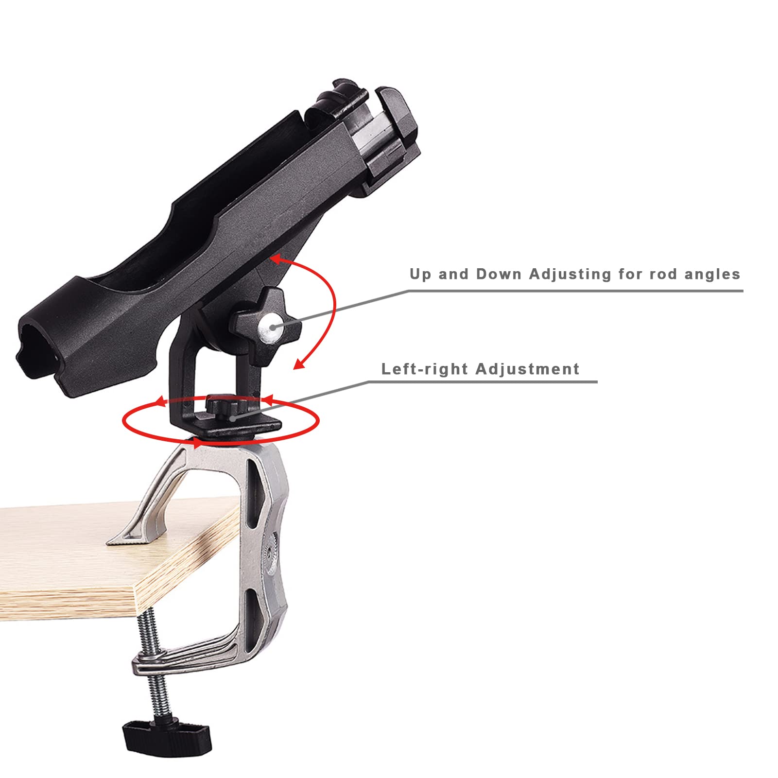 Soporte Barco Kayak Pesca Soporte Para Caña De Pescar Ajustable 360° - Abrazadera De Apertura Grande (11.9cm), Plegable, Para Barco O Kayak Pesca Accesorios