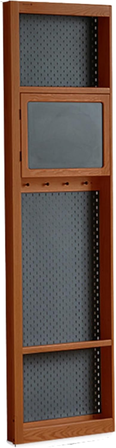 GVAwood Poplar Solid Wood Wardrobe Retro Sliding Door Wardrobe. 24.4x4.7x78.7 inch / 62x12x200 cm/Teak Color/Left Side Cabinet