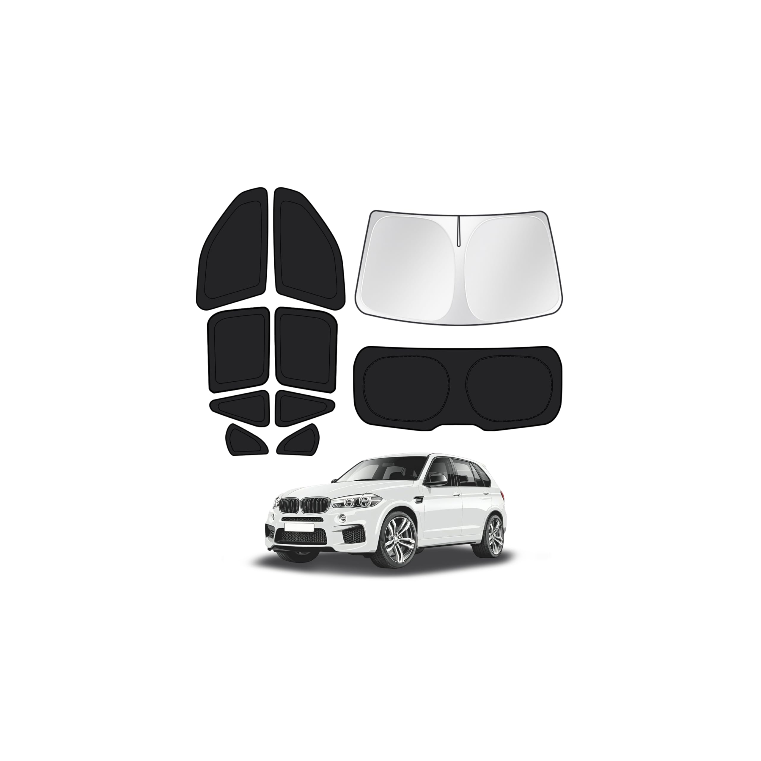 Canvcle Window Shades for 2014-2018 BMW X5 Accessories Windshield Sun Shade Side Rear Window Covers Sunshade Sun Visor Shield Privacy Protection for Camping Keep Vehicle Cool Black 10PCS