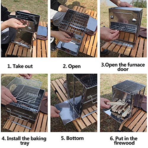 Fornello da Campeggio Stufa a Legna Portatile