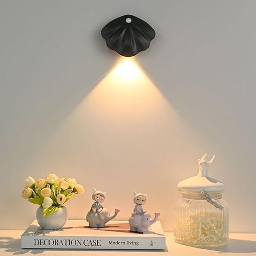 Juego de dos luces de pared a pilas, luces LED para pared con detección de movimiento, luces de pared inalámbricas recargables y magnéticas,