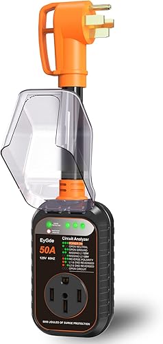 EyGde Protector contra sobretensiones RV de 50 amperios, con certificación UL, protectores contra sobretensiones de RV con cubierta impermeable,