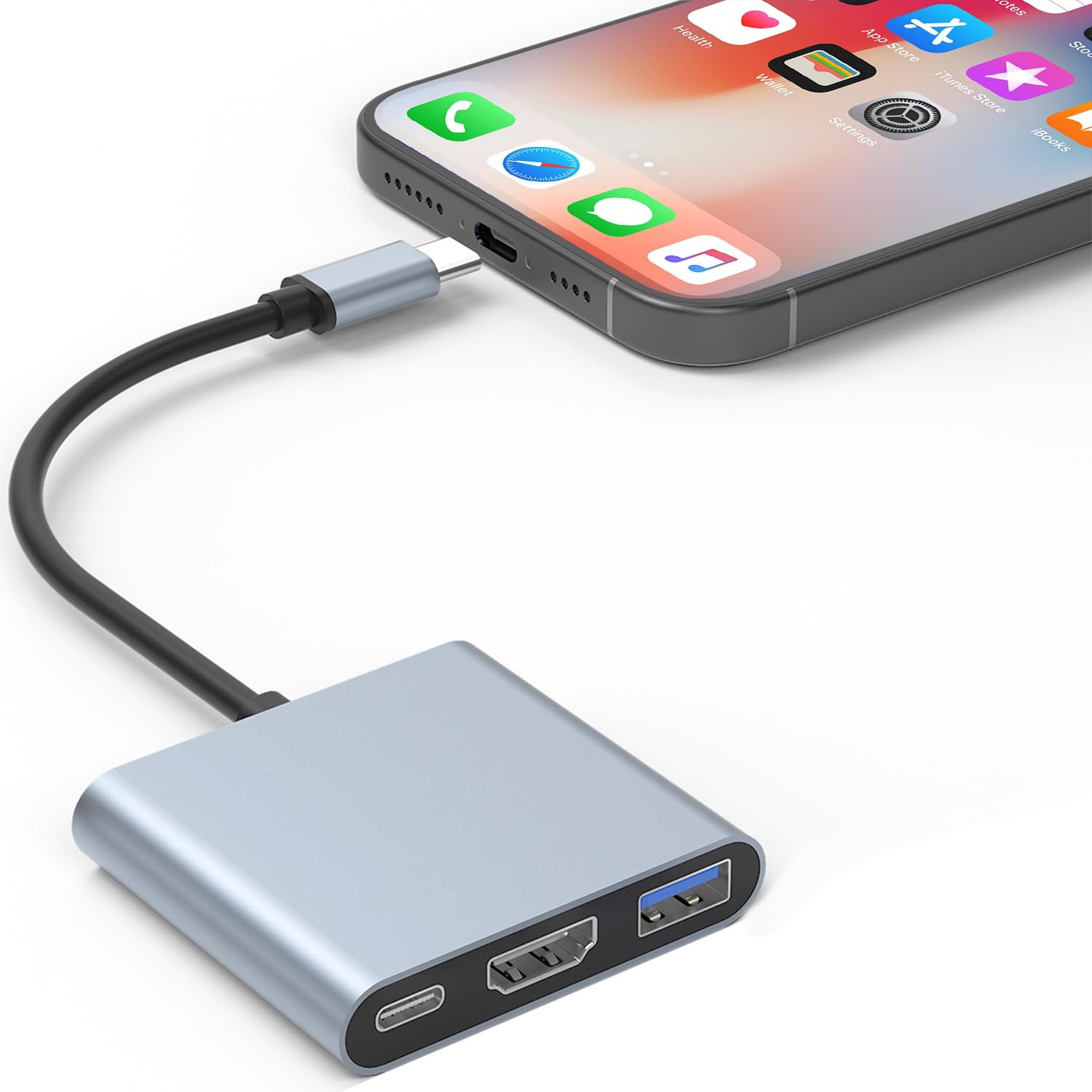 Gmeaou USB C to HDMI Adapter for iPhone 15, USB-C Digital AV Multiport, hdmi to USB c, Laptop Docking Station for Projector/Monitor, Phone to hdmi