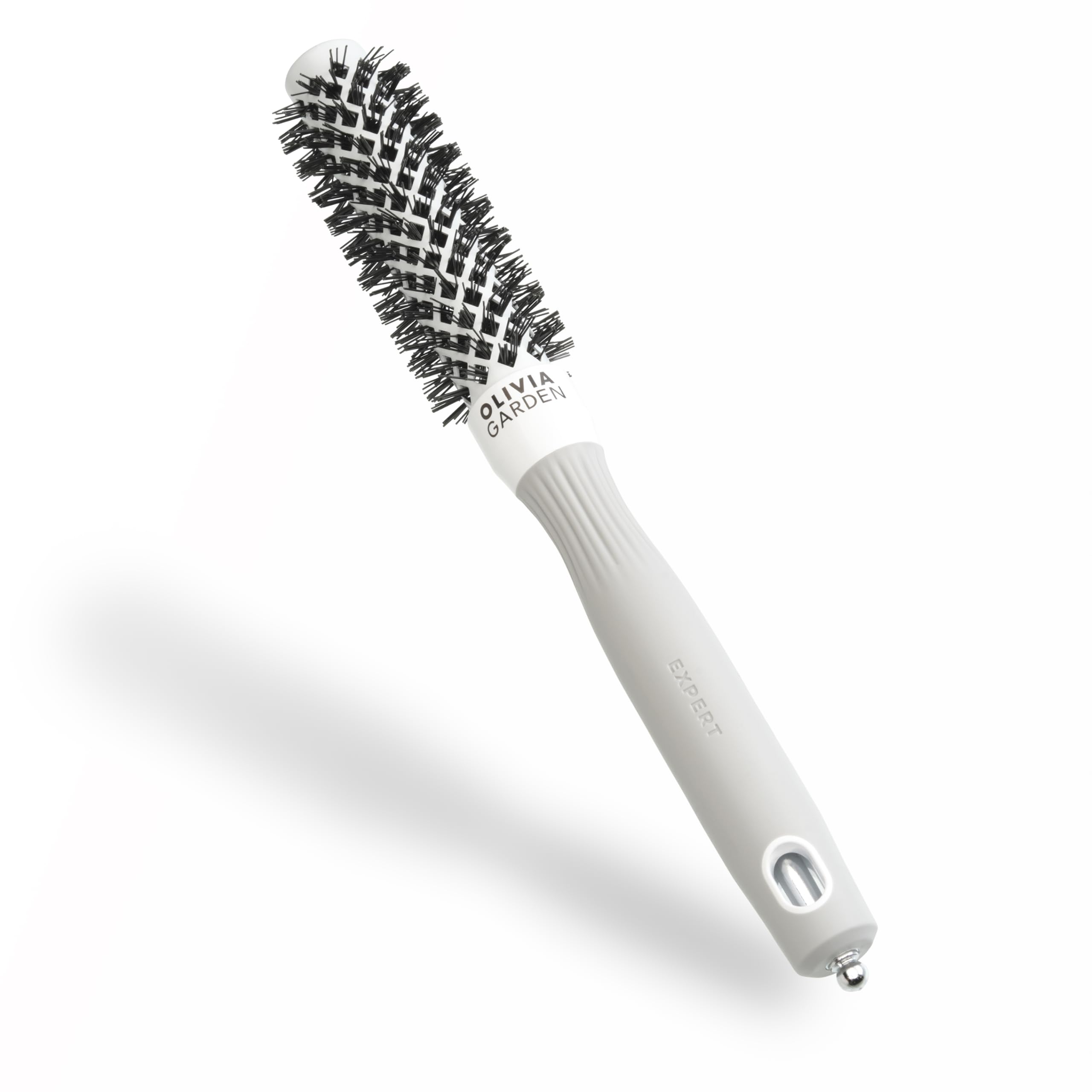 Olivia Garden Expert Blowout Shine Ceramic Round Brush, White & Grey, 20 mm