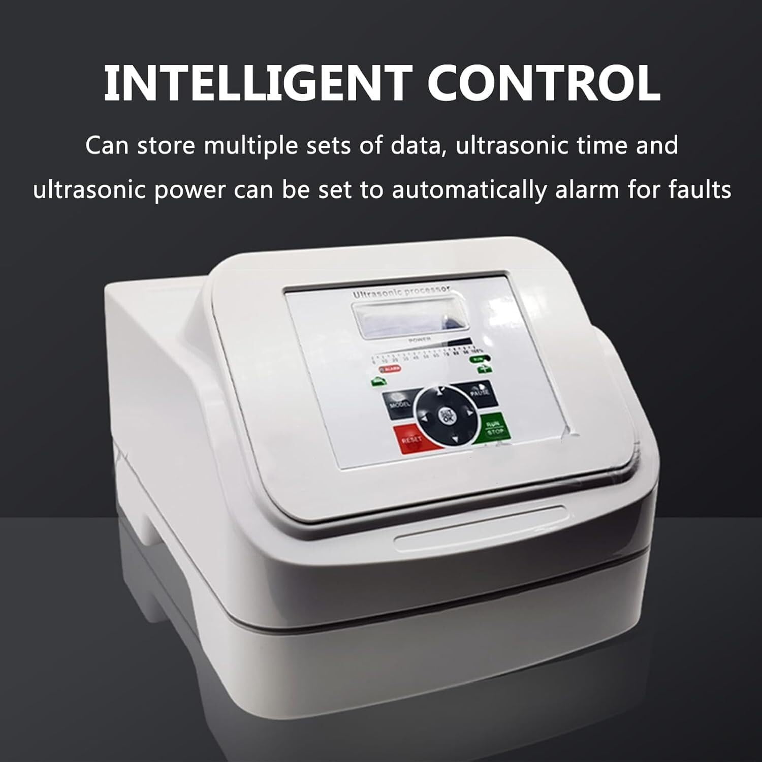 Homogeneizador ultrasónico con temporizador y almacenamiento de datos para procesamiento de laboratorio, apto para uso en soporte o de mano