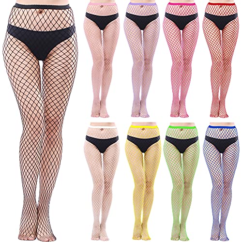 Adove Multipack Fishnet Tights for Women, Multi colored Thigh High Stockings Mesh Hight Waist Fish Nets Pantyhose