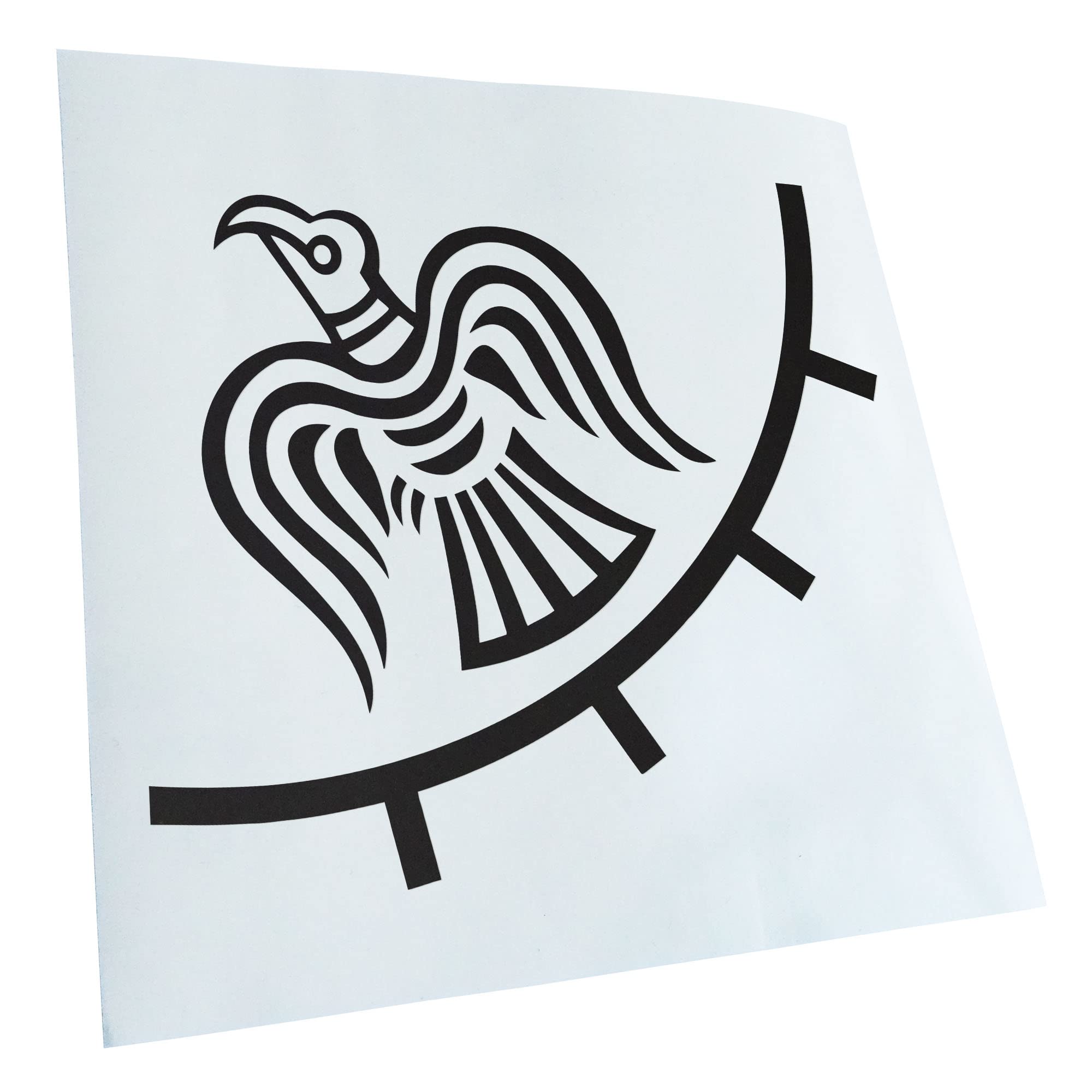 Kiwistar - Car Sticker - Matte Black - 11.5 x 10 cm Odin Raven Banner - Viking - Rear Window Car Sticker Weatherproof for Car Truck Moped Truck - Sticker Exterior Self-Adhesive Tuning Accessories for
