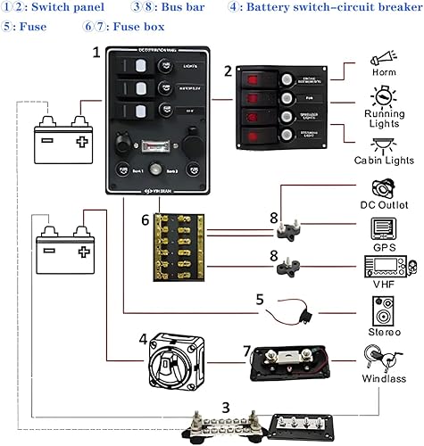 Miniatura 3 de Bloque de conexiones de batería, poste de conexión de batería aislado de 516 pulgadas y poste de conexión de batería de tierra, M8 Bloque de