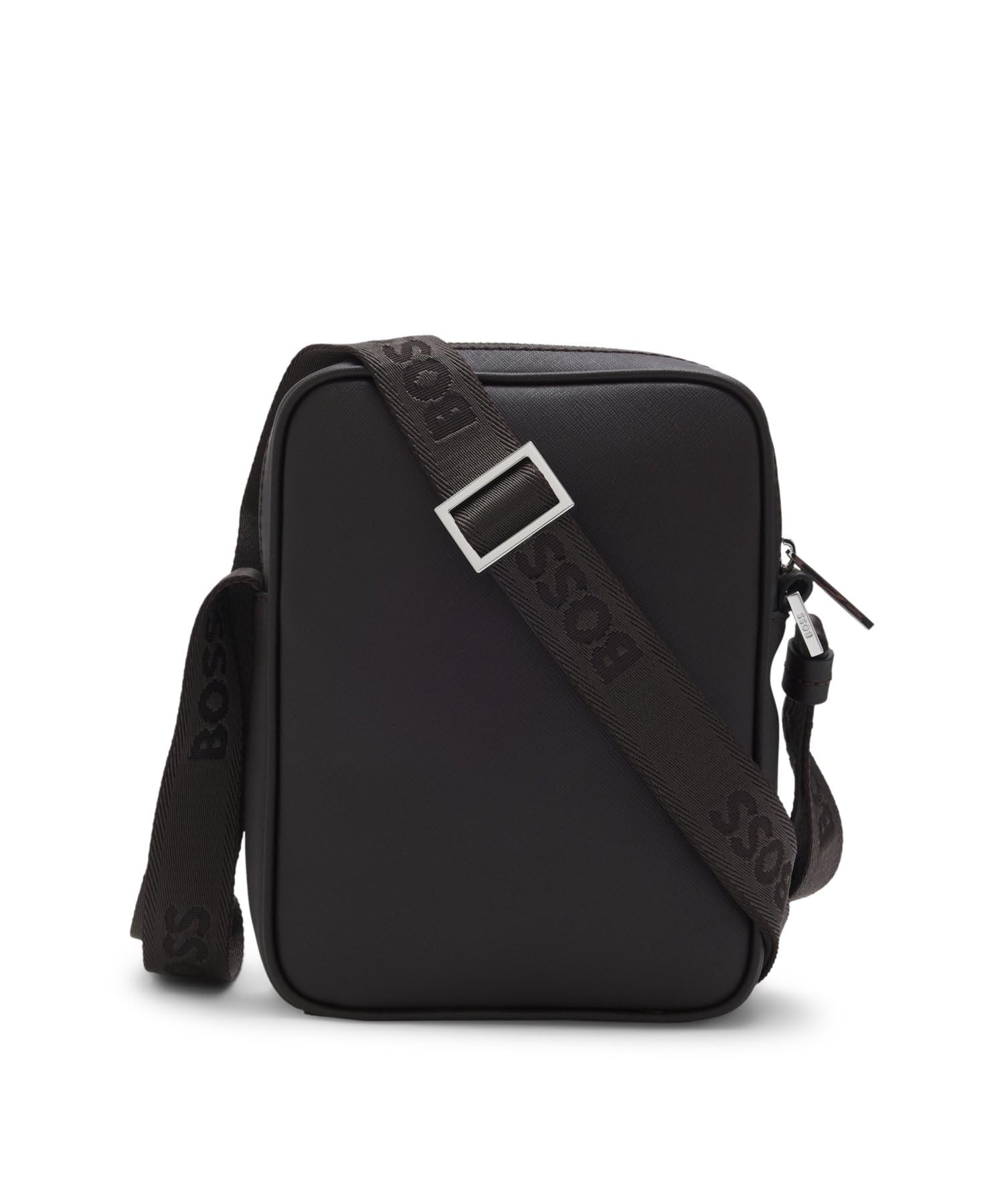 BOSS Zair NS Zip Reporter - Bolso para hombre con rayas y logotipo, marrón oscuro, 3545 Kubikzentimeter