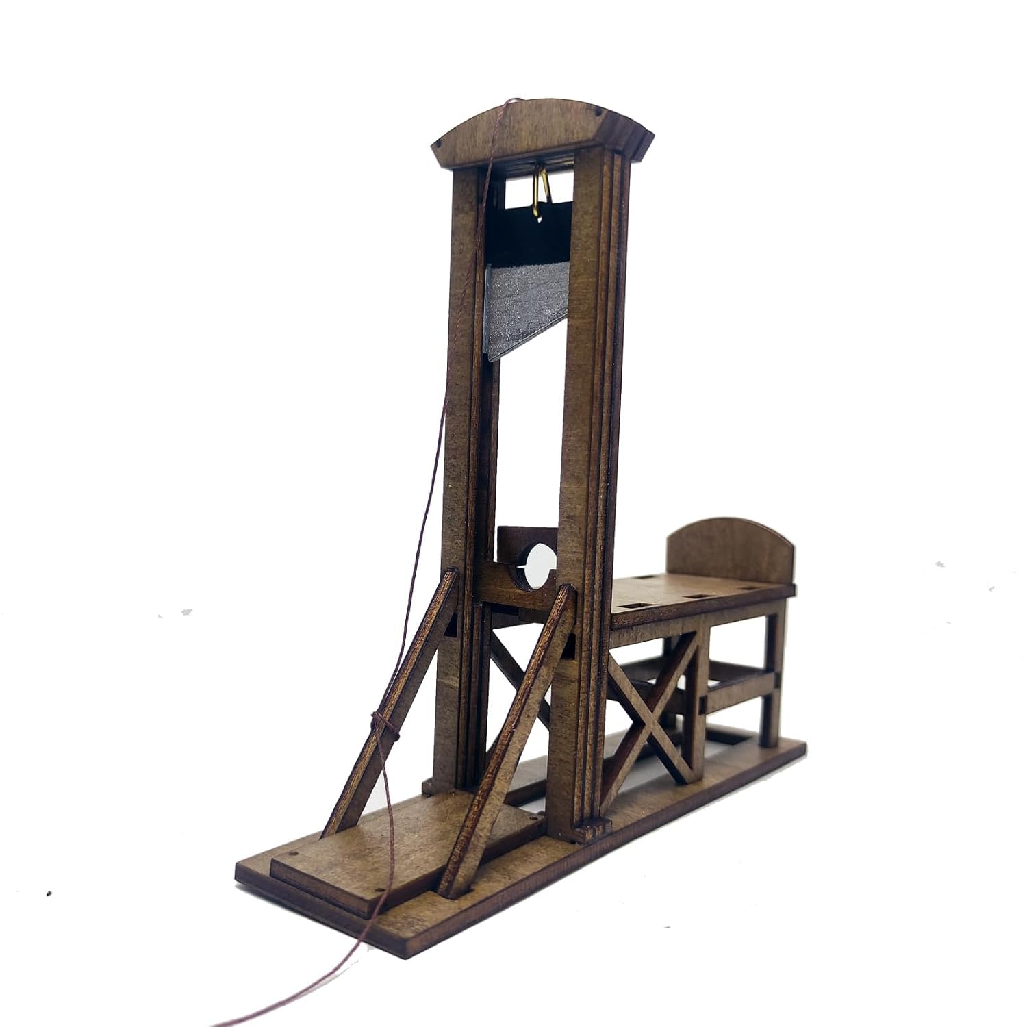 Handmade Wooden Model Medieval Mini French Guillotine Model Creative Props Halloween & Christmas Ornament Decoration