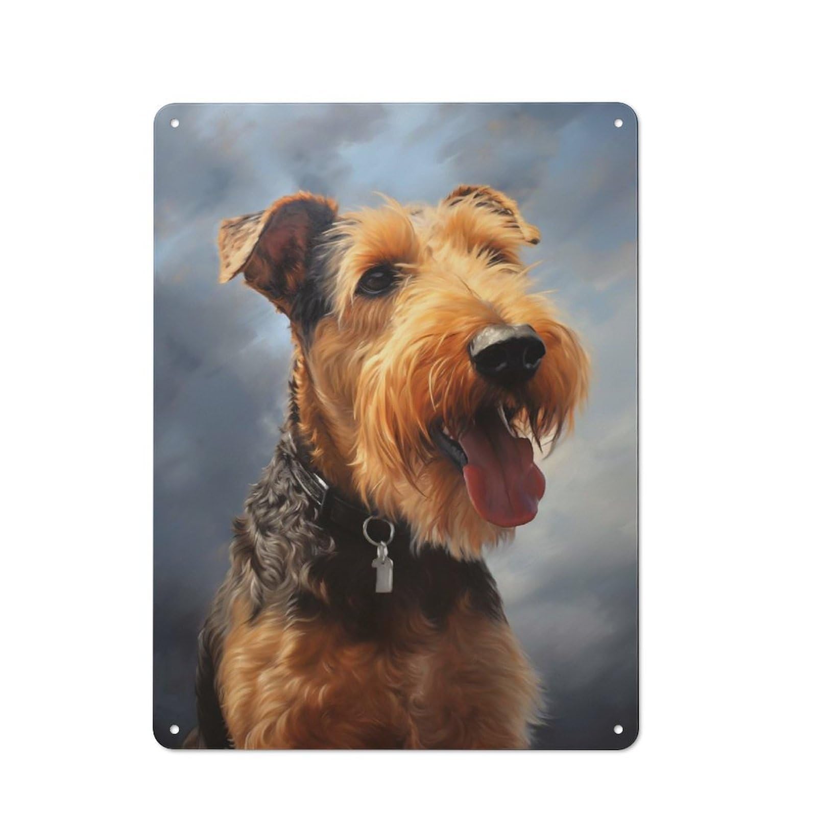 Airedale Terrier Retro Tin Sign 40x30cm for Café Or Restaurant, Housewarming Wall Decor for People Furnishing Café And Restaurant