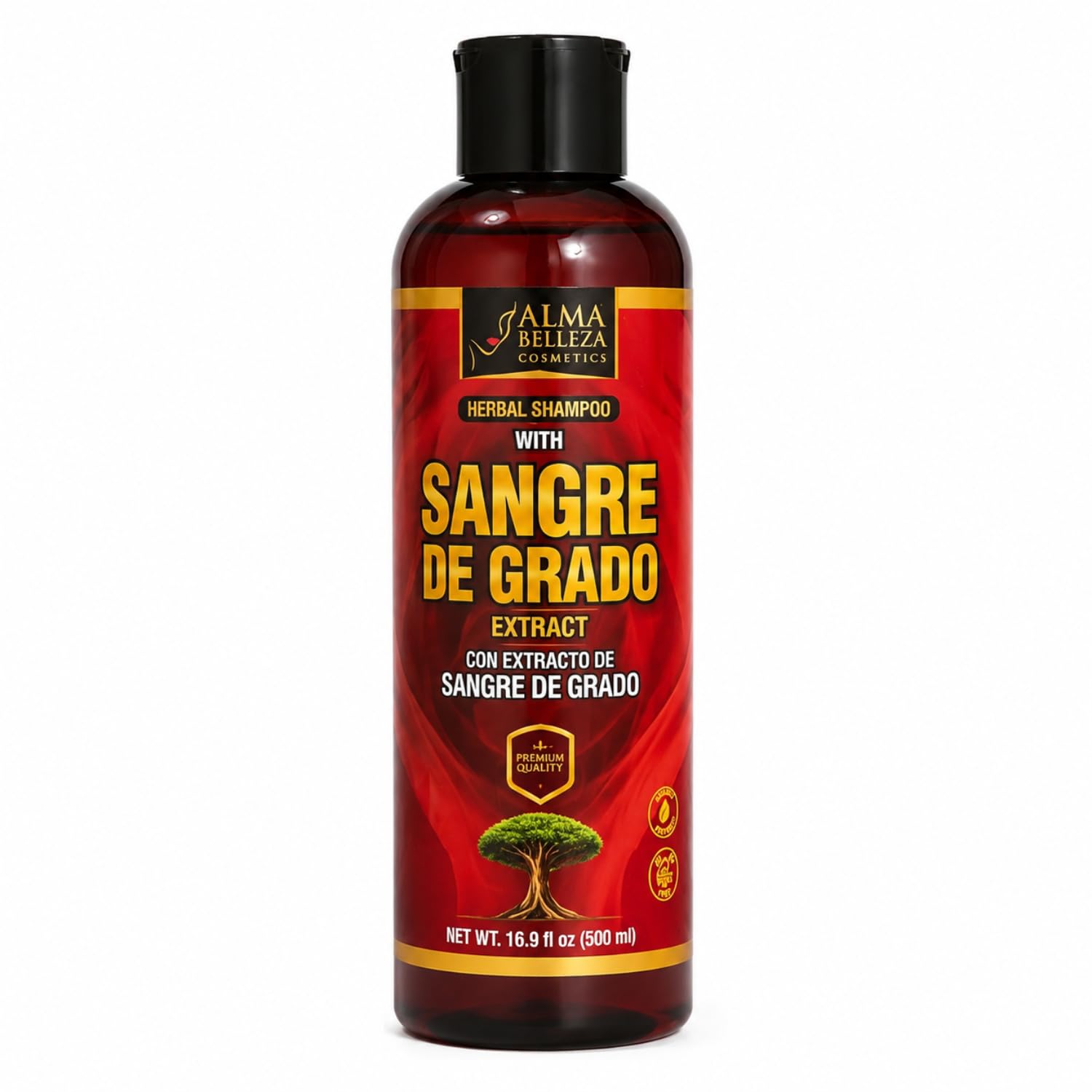 Sangre de Grado Natural Extracto de arbol Shampoo (Shampoo tree Extract Sangre de Grado) - 16 fl oz - Natural Ingredients with Hueso de Mamey, Aguacate, Cacahuananche, Jojoba, Vitamina E