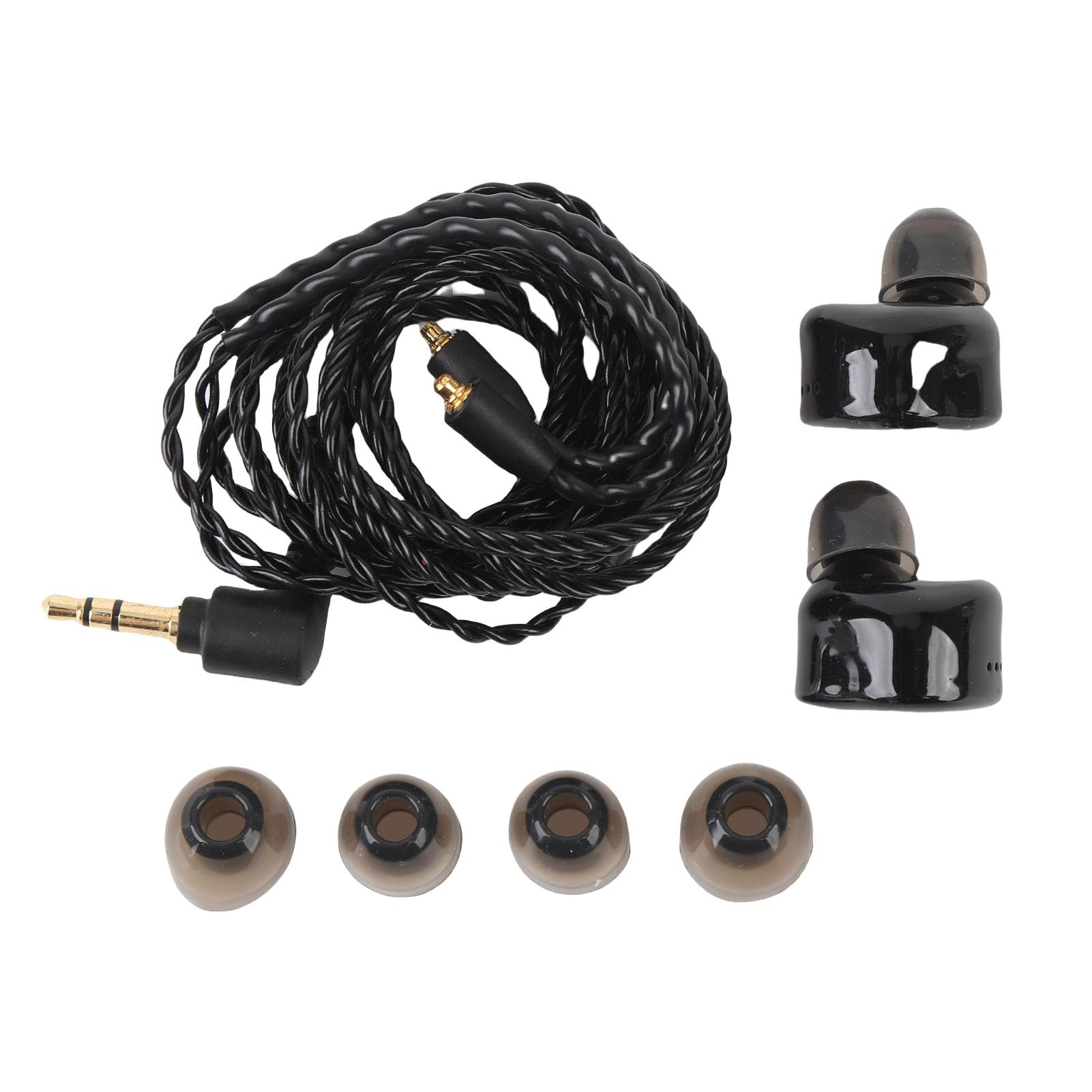 Jiawu Auricolari HiFi Stereo IEM con Riduzione del Rumore Isolante, Auricolari Cablati per Musicisti e Viaggiatori, Cavo OFC