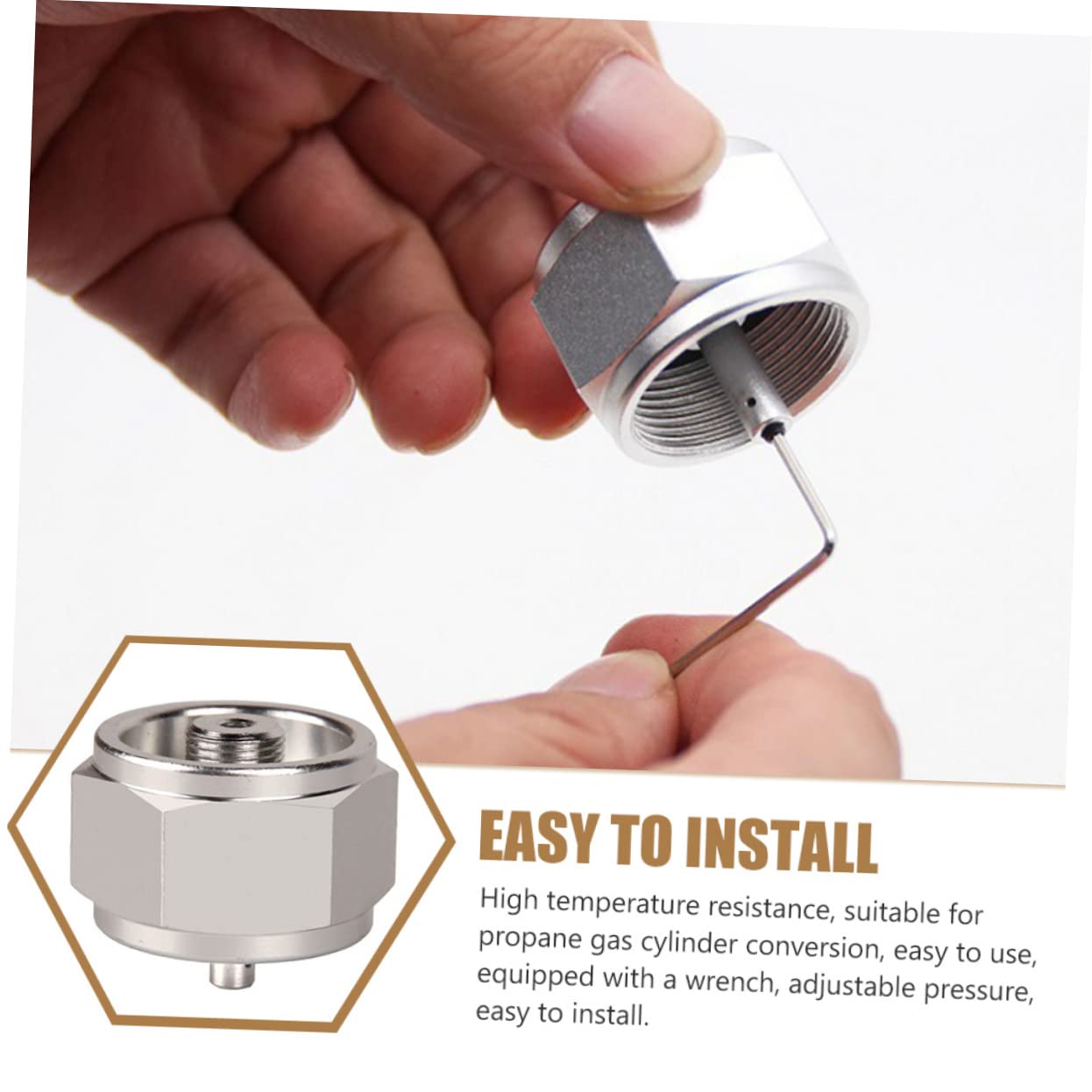 CAXUSD 1set Propane Gas Converter for Outdoor Camping Stove Compact Adapter Wrench for Pressure Control for Barbecue and Gas Tank Filling
